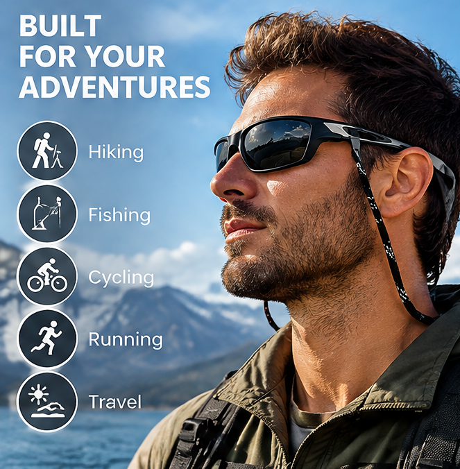 🏃 𝑨𝑼𝑳𝑹𝑨𝒀𝑰𝑵® Polarized Sports Sunglasses – Ergonomic & Detachable Neck Cord