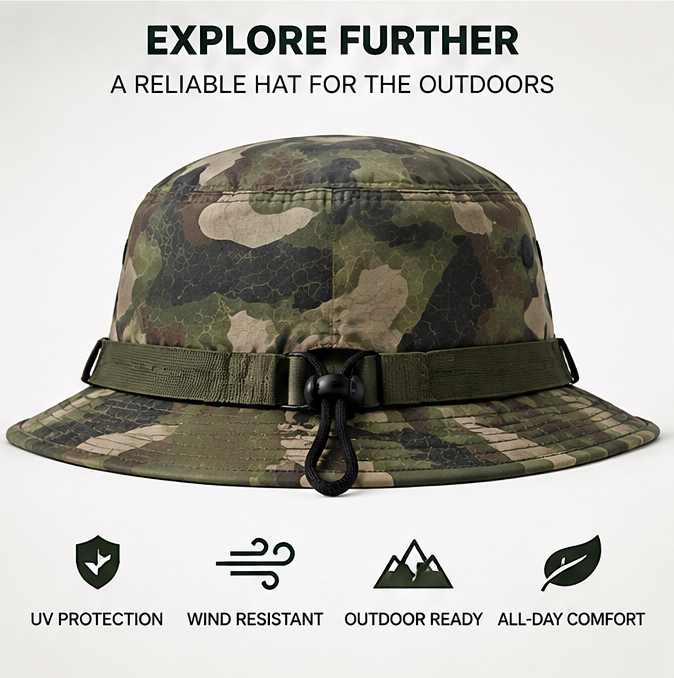 🪖 𝑨𝑼𝑳𝑹𝑨𝒀𝑰𝑵® Camo Outdoor Boonie Hat – Lightweight, Water-Resistant & UV Protection