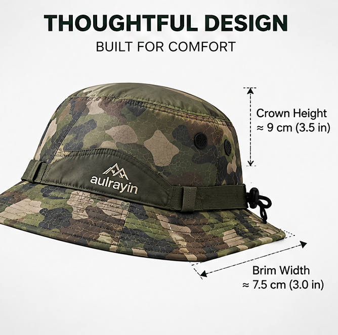 🪖 𝑨𝑼𝑳𝑹𝑨𝒀𝑰𝑵® Camo Outdoor Boonie Hat – Lightweight, Water-Resistant & UV Protection