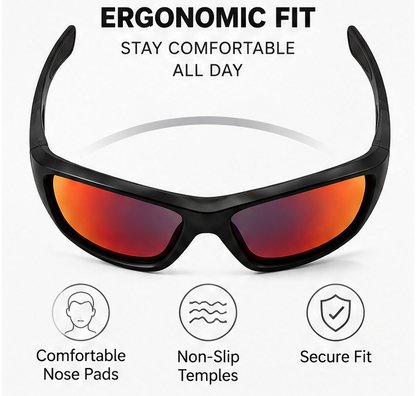 😎  𝑨𝑼𝑳𝑹𝑨𝒀𝑰𝑵® Active Polarized Sports Sunglasses – Lightweight 28g Frame & UV400 Protection
