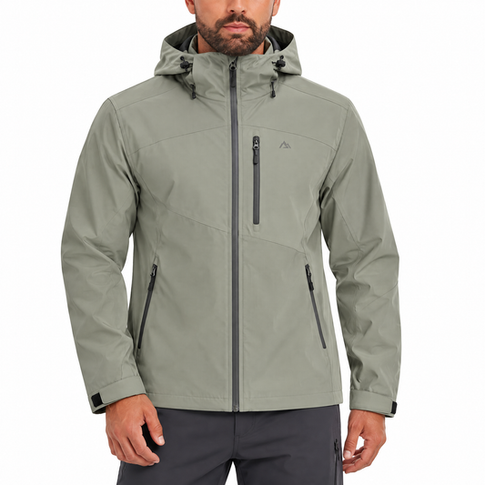 🌧️ 𝑨𝑼𝑳𝑹𝑨𝒀𝑰𝑵® Men’s Waterproof Shell Jacket – Breathable Hooded Outdoor Rain Jacket
