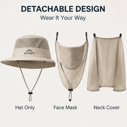 🏕️ 𝑨𝑼𝑳𝑹𝑨𝒀𝑰𝑵® Outdoor Adventure Sun Hat – UPF 50+ Quick-Dry & Breathable Safari Cap