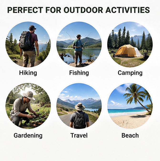 🏕️ 𝑨𝑼𝑳𝑹𝑨𝒀𝑰𝑵® 360° Outdoor Sun Hat – UPF 50+ Detachable Neck Guard, Lightweight & Roll-Up