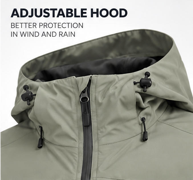 🌧️ 𝑨𝑼𝑳𝑹𝑨𝒀𝑰𝑵® Men’s Waterproof Shell Jacket – Breathable Hooded Outdoor Rain Jacket