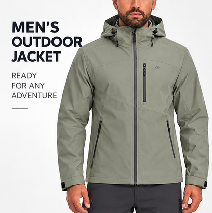 🌧️ 𝑨𝑼𝑳𝑹𝑨𝒀𝑰𝑵® Men’s Waterproof Shell Jacket – Breathable Hooded Outdoor Rain Jacket