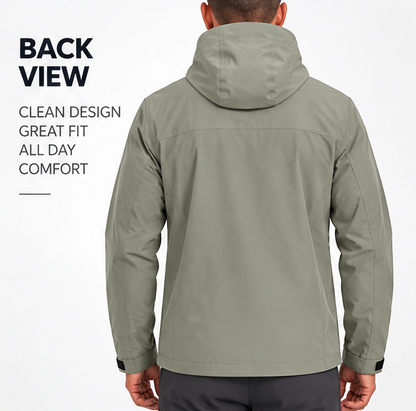 🌧️ 𝑨𝑼𝑳𝑹𝑨𝒀𝑰𝑵® Men’s Waterproof Shell Jacket – Breathable Hooded Outdoor Rain Jacket