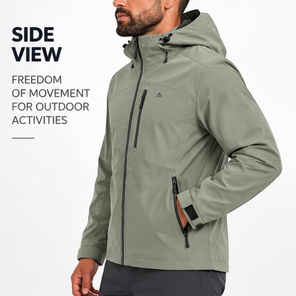 🌧️ 𝑨𝑼𝑳𝑹𝑨𝒀𝑰𝑵® Men’s Waterproof Shell Jacket – Breathable Hooded Outdoor Rain Jacket