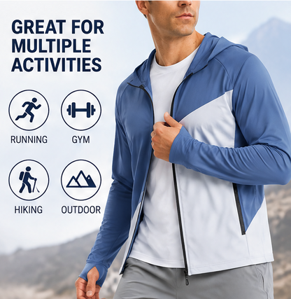 🏃 𝑨𝑼𝑳𝑹𝑨𝒀𝑰𝑵® Men’s Lightweight Performance Jacket – Sun & Wind Protection